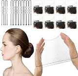 Sularpek Hair Nets 24Pcs Invisible Bun Nets 50cm Elastic Edge Brown Coffee