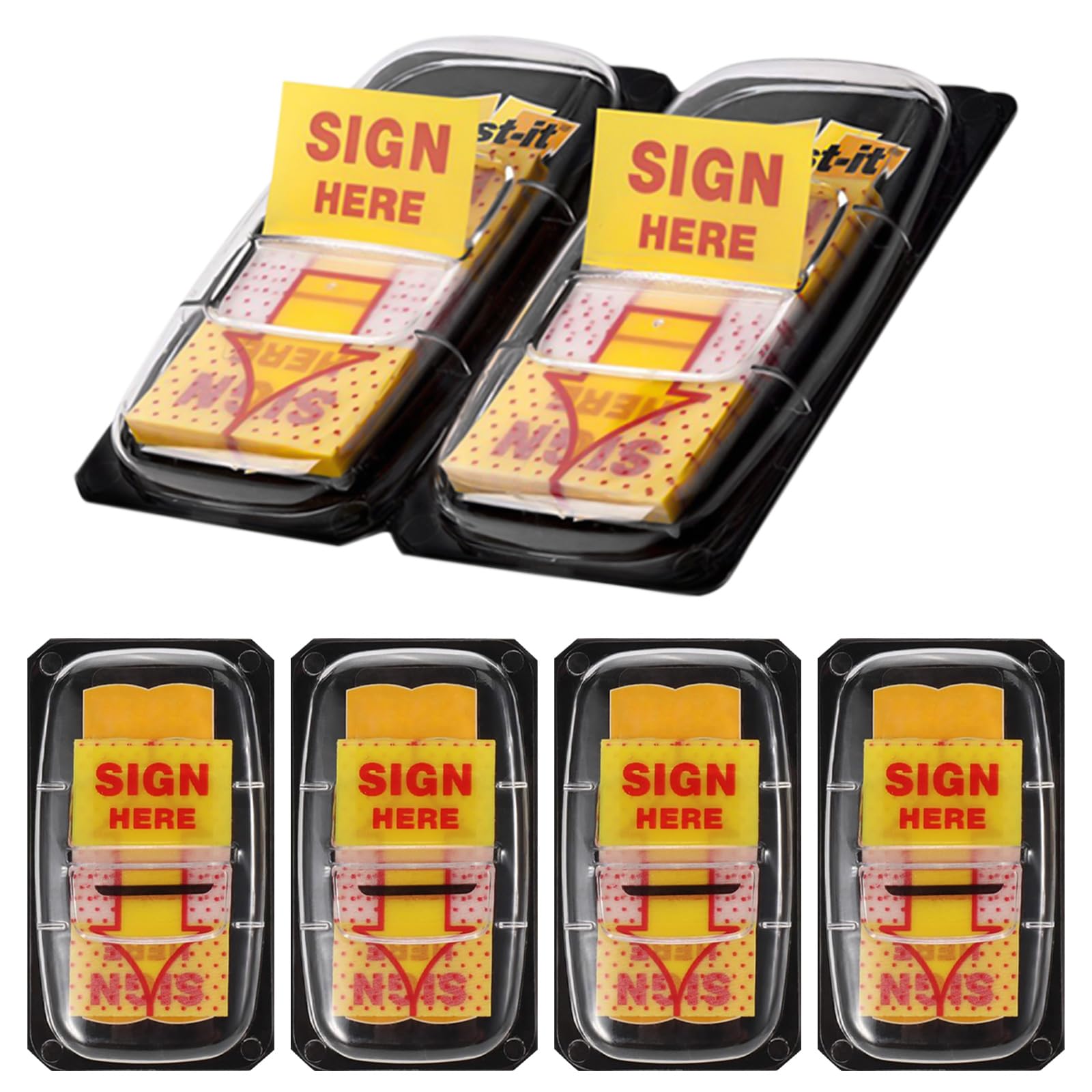 300 Pcs Sign Here Tabs Signature Stickers, Sign Here Sticky Notes Arrow Tabs, Page Markers Notary Supplies Post it Flags, Signature Stickers for Office School Notebook Note Book Notarization