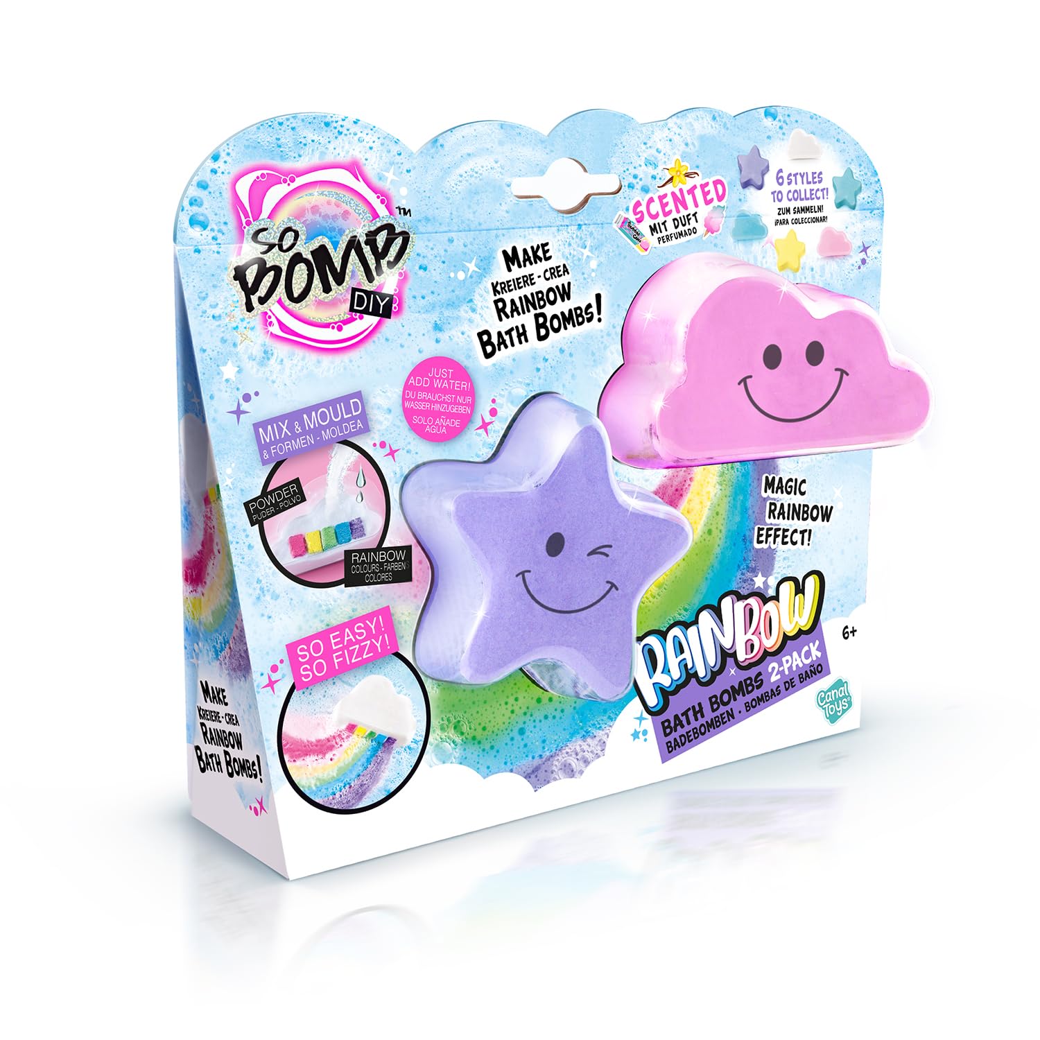 So Bomb DIY Rainbow Bath Bomb 2 Pack, Easy to Make Scented Bath Bombs, Just Add Water, Bath Time Fun