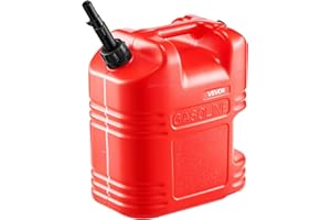 VEVOR Fuel Container, 5 Gallon, Gas Tank with Spout & Clear Scale, 15 L/min Max Flow Rate, Secure & Leak-Proof, Portable Flat