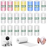 20PCS Mini Printer Paper,Thermal Sticker Paper,Self-adhesive,Mini Thermal Printer Paper,Mini Photo Printer Labels,For Photos,To-do Lists,Notes,Multiple Colors,(57 x 25 mm)