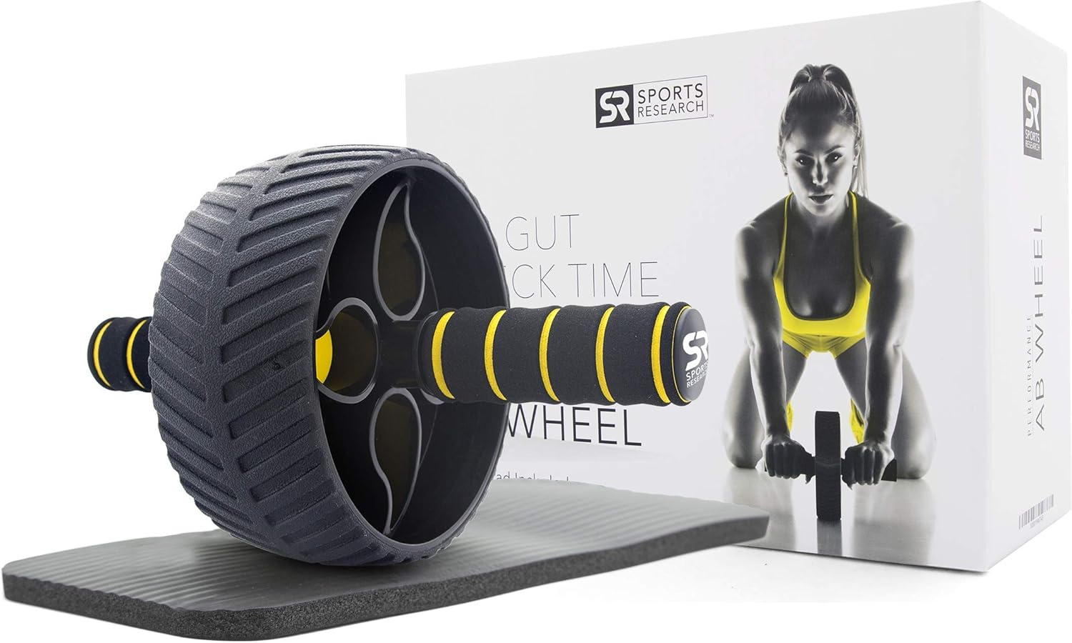 Sports Research Ab Wheel Roller with Knee Pad | Sturdy 3" Wheel for Core Workouts in The Gym or at Home : Sports & Outdoors