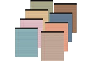 Fuutreo 8 Pcs 8.5'' x 11'' Colored Legal Pad Writing Pads Narrow Ruled 50 Sheets Per Notepad Perforated Writing Notepad Office Supplies for College Office Business (Advanced Grey)