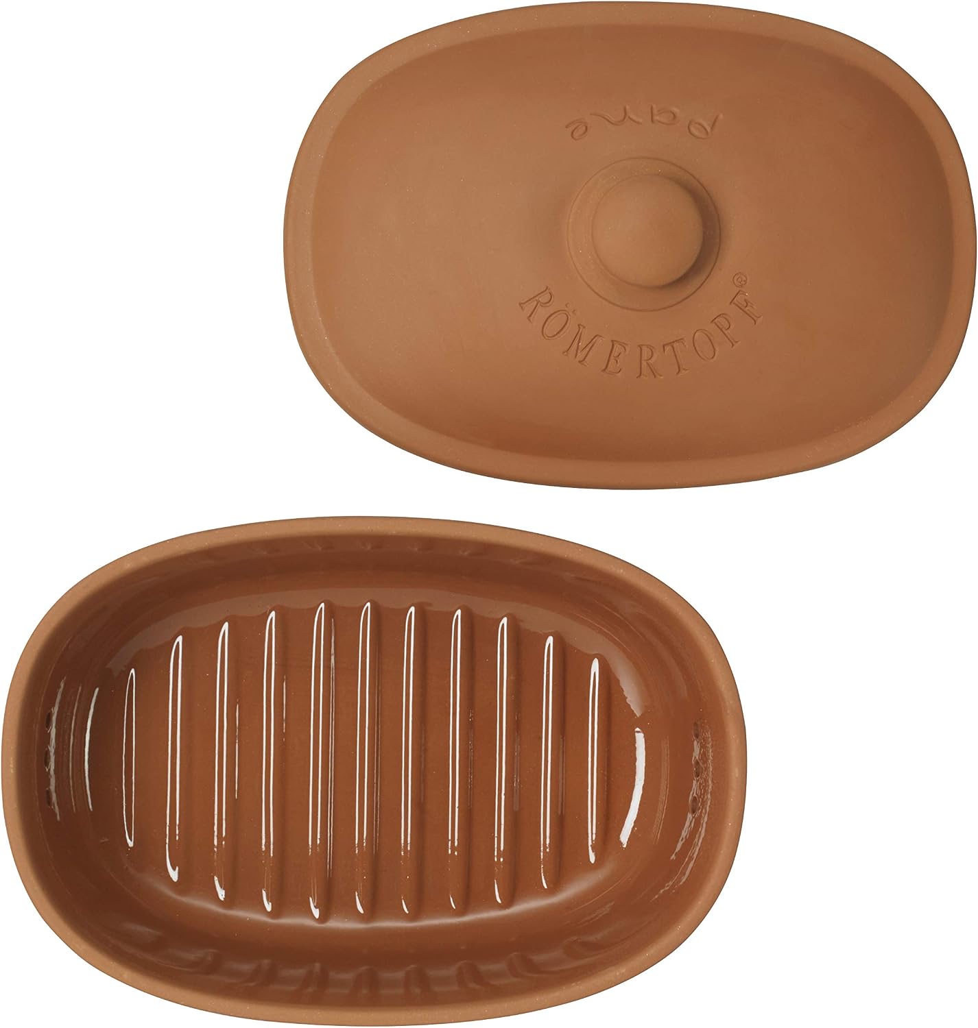 Römertopf Ceramic clay bread pot, ideal for storing bread and pastries 30x21cm, Terracotta - Image 4