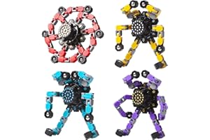 Transformable Fidget Spinners Toys 4 Pcs for Kids and Adults Stress Relief Sensory Toys for Boys and Girls Fingertip Gyros fo