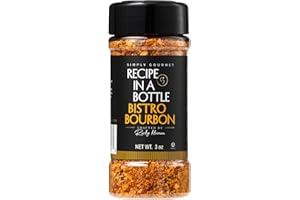 RECIPE IN A BOTTLE Simply Gourmet Chef-Crafted Premium Spice Blends & Seasonings - Bistro Bourbon Seasoning - All Purpose Spices - 3 oz