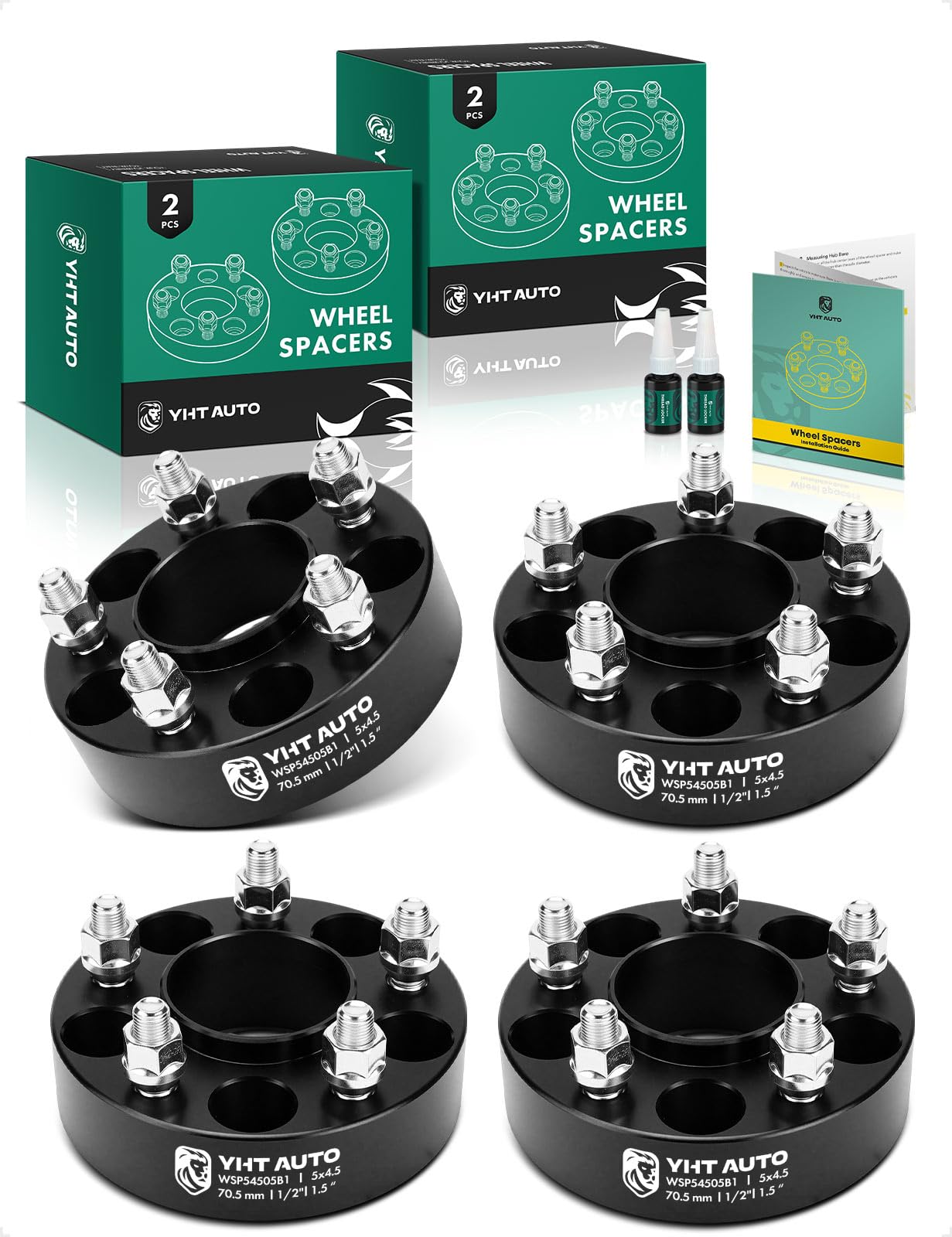 Photo 1 of YHTAUTO 5x4.5 Hub Centric Wheel Spacers 1.5 Inch Fits Ford Explorer, Edge, Mustang, Ranger, Lincoln MKX, Town Car, Mercury Models 5x114.3mm Tire Spacers 70.5mm Hub Bore 5 Lug 4 PCS Black 1/2"-20