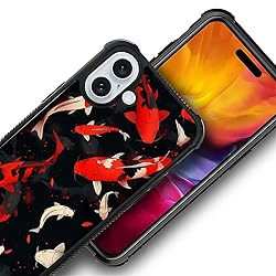 CARLOCA Compatible with iPhone 16 Case, Red Koi