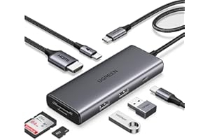 UGREEN Revodok Pro 107 USB-C Hub 7 in 1 10Gbps USB C 3.2 & 2 USB-A 3.2 4K 30Hz HDMI, 100W Power Delivery, SD/TF Card Reader for MacBook Pro/Air, iPad Pro, iPhone 15 Pro/Pro Max, Thinkpad and More.