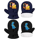 Sarfel 2 Pack Baby Winter Mittens Toddler Winter Gloves Warm Sherpa Lined Infant Baby Mittens Kids Warm Gloves for Boys Girls