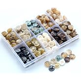 GANSSIA 11.5mm Small Size Round 0.46" Buttons 4-Hole 10 Colors Assorted Buttons for Shirts Blouse Garments DIY Crafts with Box Pack of 250pcs(Each Color 25pcs)
