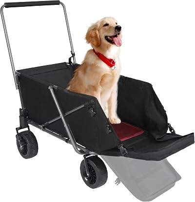 REDCAMP Folding Dog Trolley Cart 134L Heavy Duty Extendable Wagon