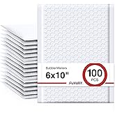 Fuxury Bubble Mailer 6x10" 100 Pack White Bubble Mailers Usable Size 6x9" Self Seal Padded Mailing Envelopes Opaque Bubble Padded Mailer for Small Business Mailing Jewelry Makeup Small Items