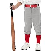 Resinta Toddler & Youth Boys Baseball Pants with Socks and Belt Kids Knicker Softball Pants Knee-Length Kids Tee Ball Pant