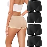 ALL OF SHE Boy Shorts Underwear for Women Seamless Boxer Shorts Underwear Soft Stretch Boyshort Panties 4 Pack