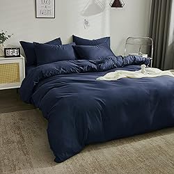 Luxlovery Navy Comforter Set Twin Modern Solid 3