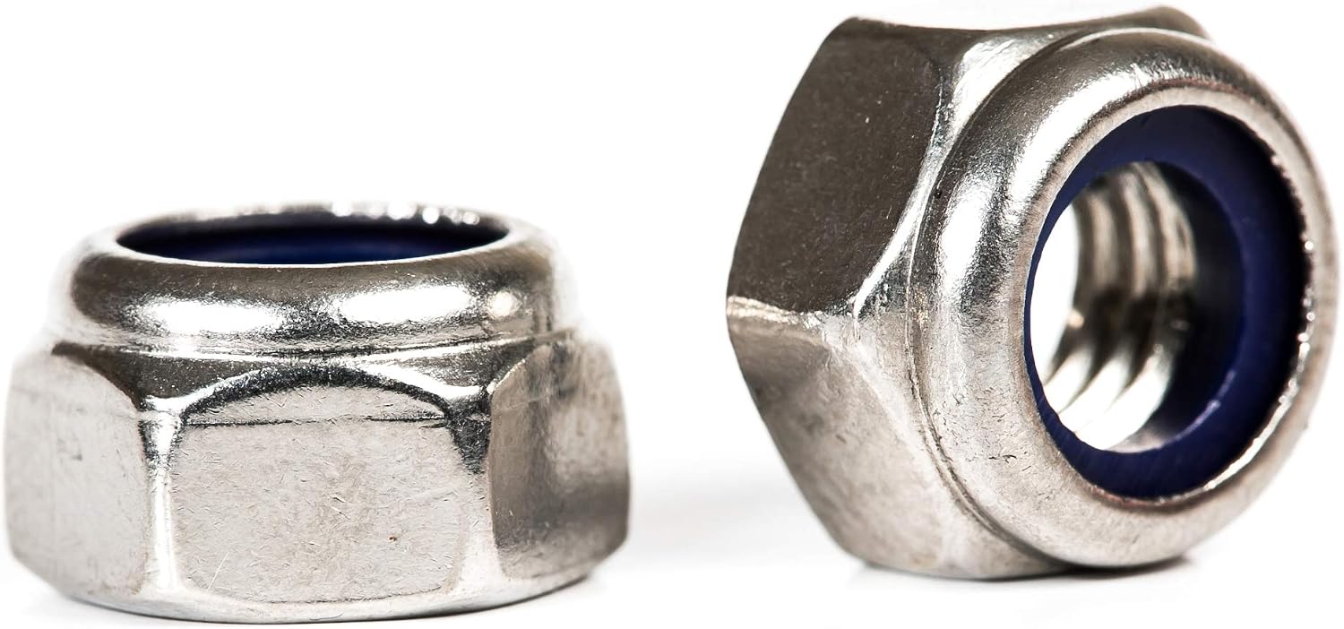 thumbnail image 2 of 500pcs M3 Stainless Steel 304 A2 Hex Nyloc Nuts - Nylon Insert Lock Nuts 2 of 6