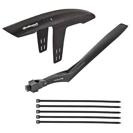 Fahrrad Schutzblech Mountainbike Set, 29 Zoll, 27,5 Zoll, 26 Zoll, Kunststoff, Vorne/Hinten, Schwarz