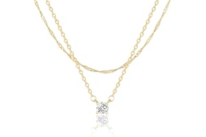 Hothrty Layered Gold Necklace for Women Trendy 14K Gold Plated Heart CZ Pendant Layered Gold Necklaces Set Coin Choker Necklaces Simple Circle Cubic Zirconia Pearl Necklace Stack Herringbone Paperclip Chain Jewelry Set