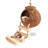 U0U Hermit Crab Coconut Husk Hut with Branch