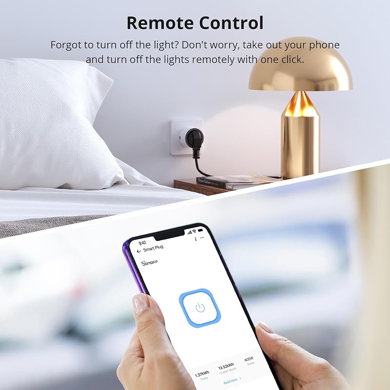 S60TPF Enchufe Inteligente Wi-Fi (con Monitoreo Energético), Programar el Encendido/Apagado, Ahorro Energía, Compatible con Alexa y Google Home, 4 Pack