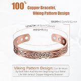 Jeracol Copper Magnetic Bracelet for Men Women 6 Magnets Adjustable Cuff Box view 2