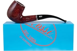 Rossi Rubino Antico Handmade Briar Pipe by Savinelli - Deep Red Hand Brushed Stain With Polished Finish & Rich Wood Grain, 6mm (8606)