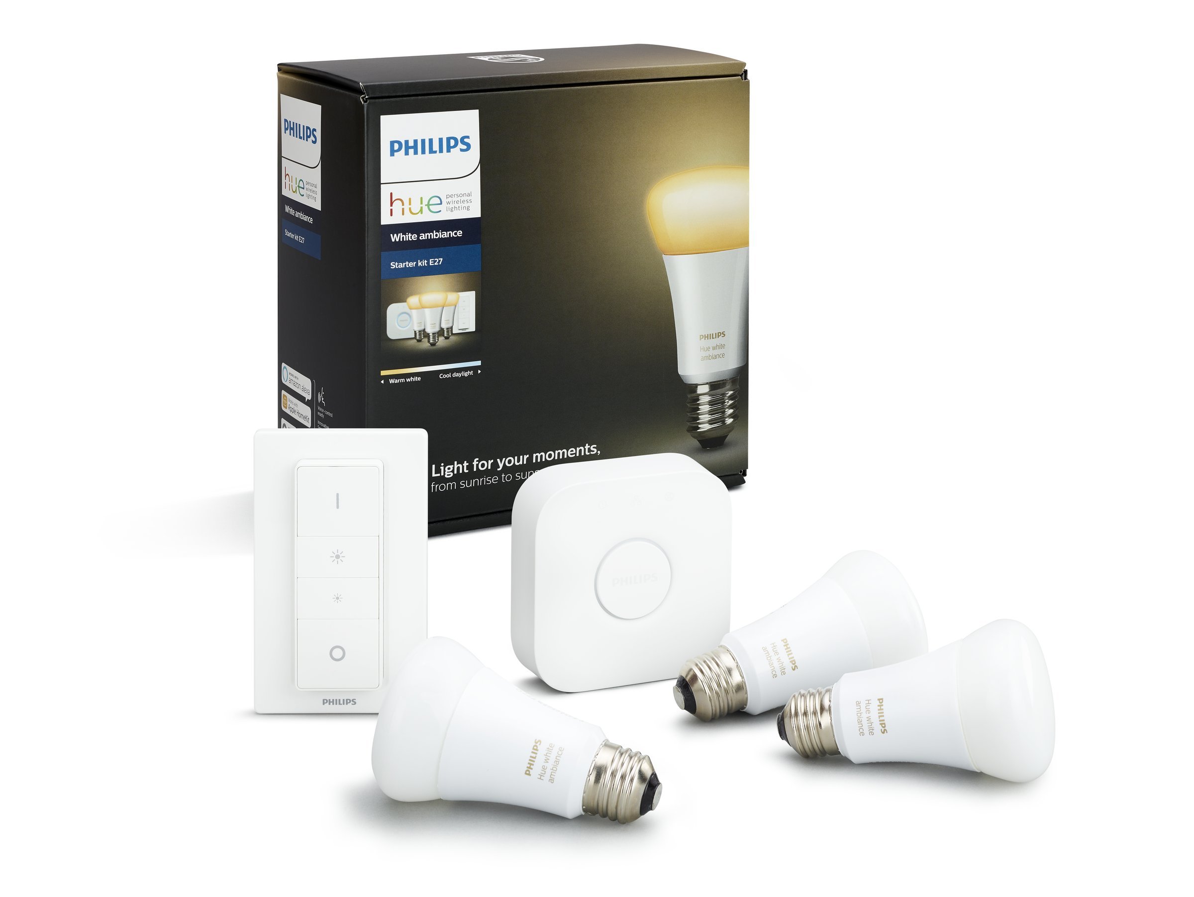Philips Hue White Ambience A19 E27 60W Equivalent Smart Bulb Starter