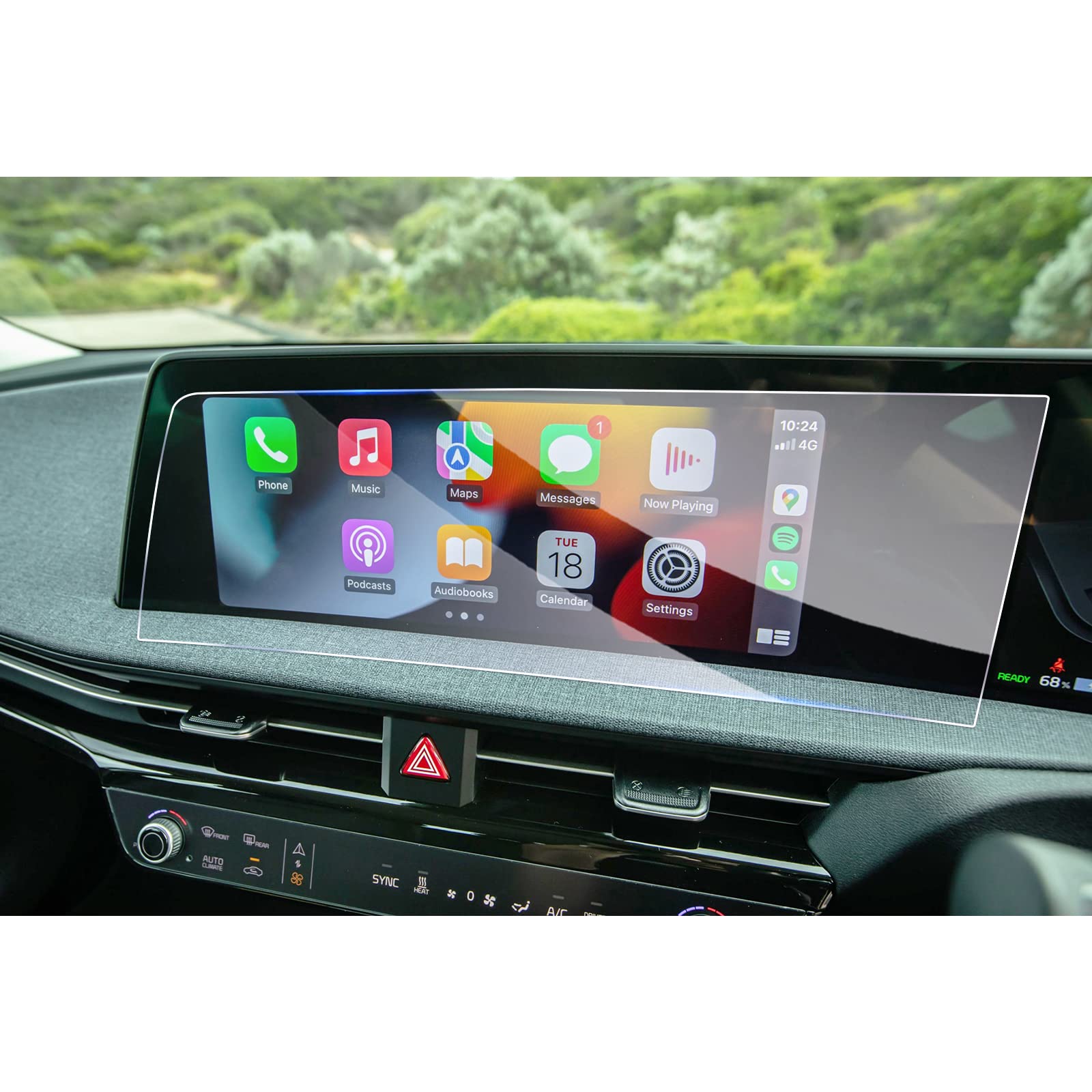 GAFAT [UK RHD] Compatible with Kia EV6 GT Line 2021-2023 2024 12.3" Protective Film for Navigation, EV6 2023 UK Car Tempered Glass Screen Protector Touchscreen, Shockproof, 9H Anti-Scratch