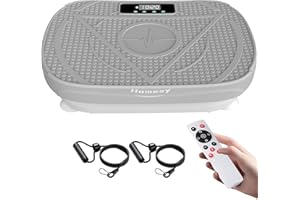 Homesy Vibration Plate Exercise Machine, Vibrating Plate for Lymphatic Drainage, Full Body Shaking Workout Fitness Platform Board, Sport Gym Equipment for Weight Loss Fat Burner