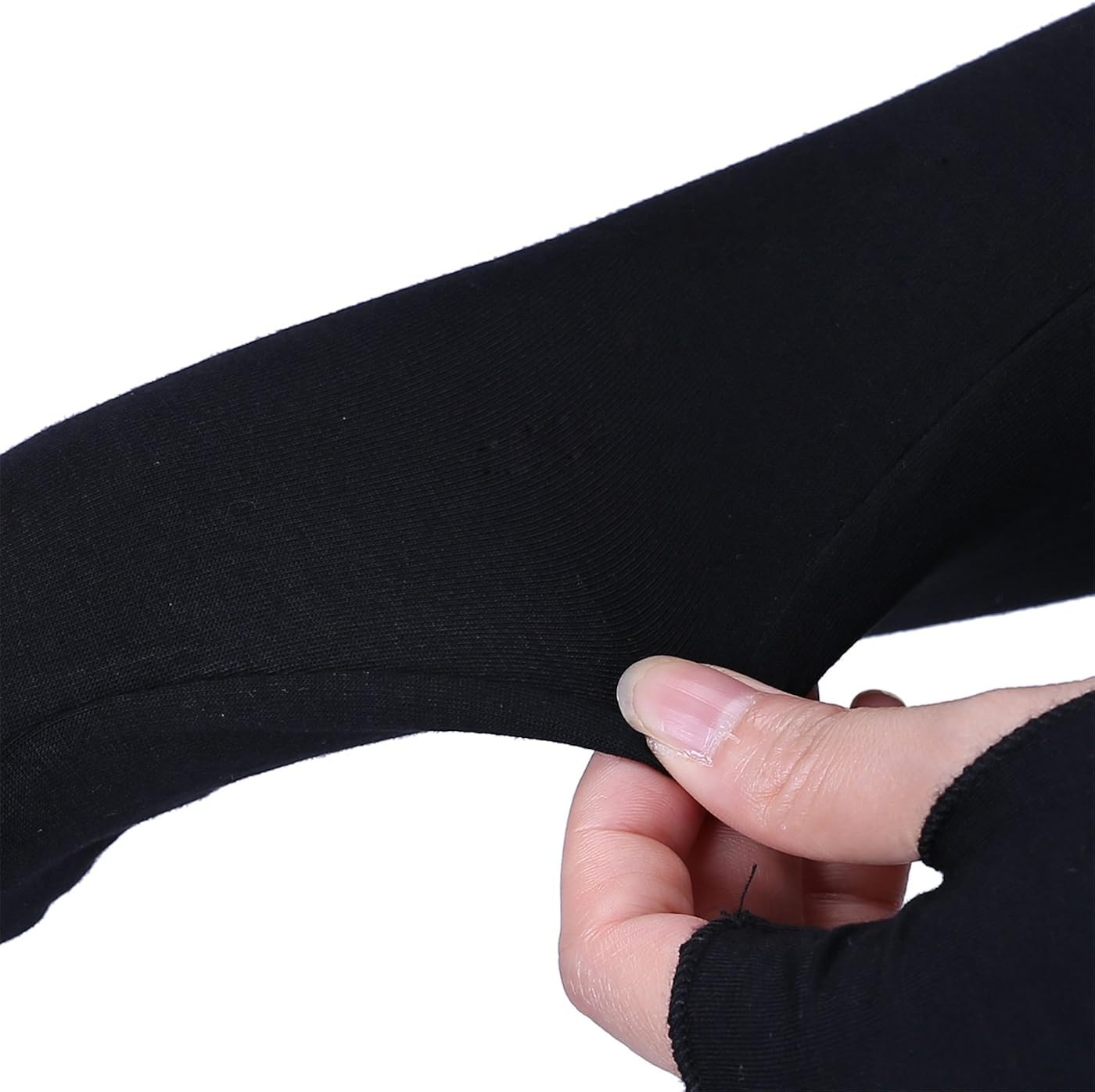 HDE Women Fingerless Long Gloves Thumbhole Arm Warmer Sleeve Elbow Length (Black) at  Women’s Clothing store