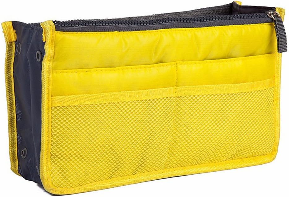 Women's Handbag Organiser Liner Tidy Travel Pouch Bag Cosmetic Pocket Insert 13 Pockets Large Insert Purse Organiser with Handles