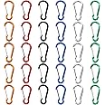 SAMLOO 30pcs Mini Aluminum Carabiner Spring Clip 2" Snap Hook Keychain for Outdoor Camping Hiking Fishing Traveling Backpack Bottle