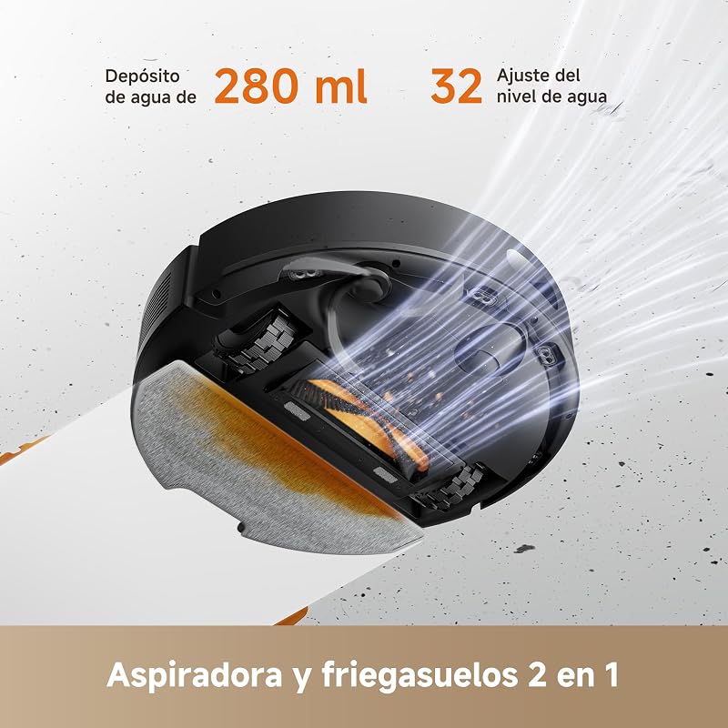 Aspirador robô D20 Air Plus e esfregão de chão com sucção de 20.000 Pa, tecnologia anti-emaranhados, base automática de esvaziamento, limpeza profunda de carpetes e navegação inteligente