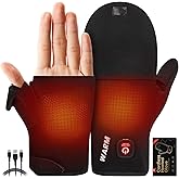 Heated Gloves for Men Women, Rechargeable Detachable Full & Half Hands Heated Glove Fingerless Electric Heating Gloves Hand Warmer for Work, Hunting, Skiing, Outdoor Work