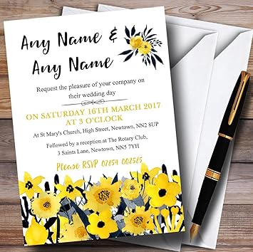 Amazon Com Black Yellow Watercolour Flowers Personalized