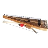 Zither Heaven Cherry Bowed Psaltery, 22 Strings, Black Walnut Book Matched Top and Cherry book matched Bottom, 21.5 Inches Long, Varnish Finish, Steel Strings