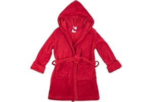 Leveret Kids Boys Girls Fleece Hooded Robe Variety of Colors (Size 2-16 Years)