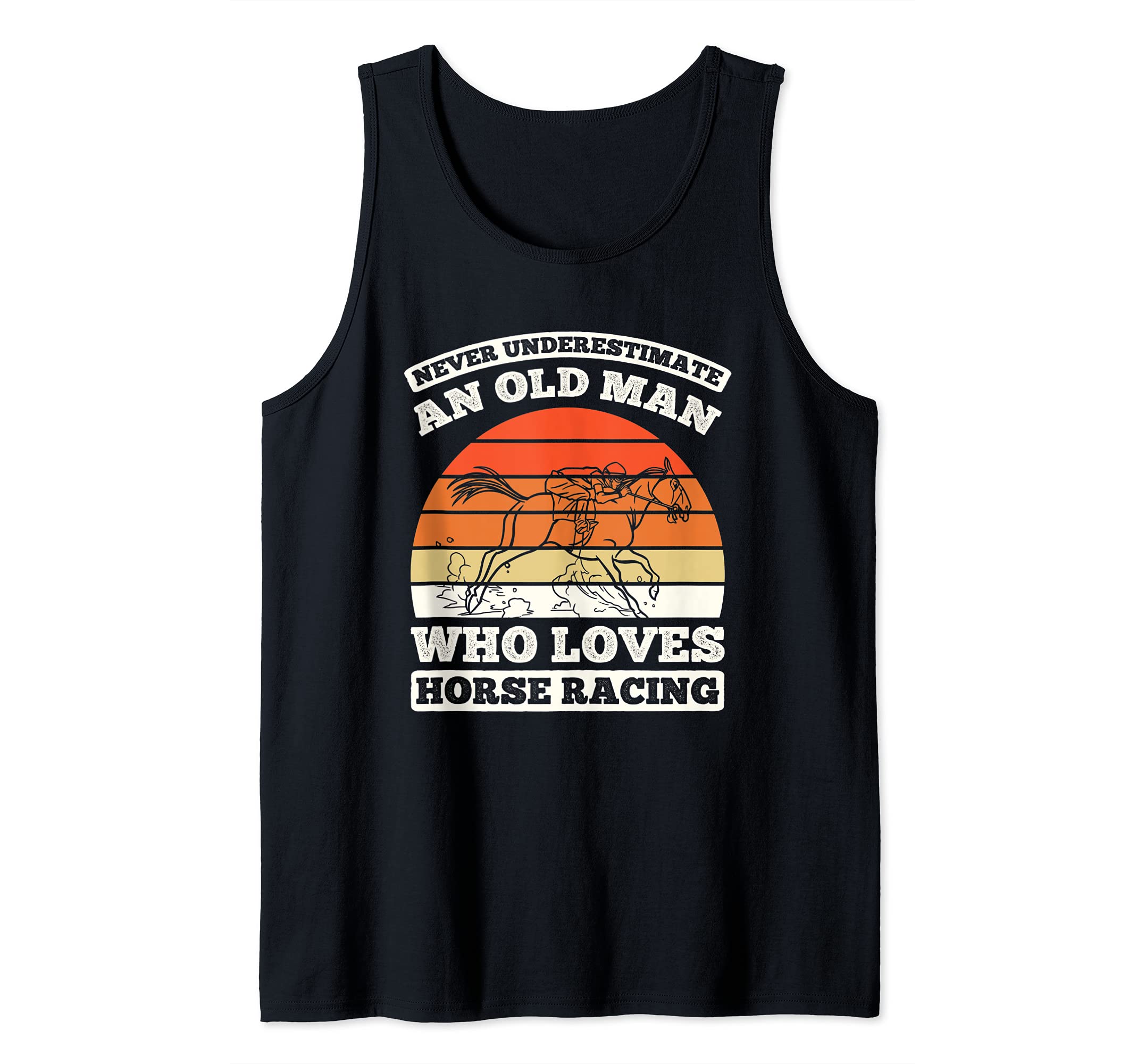 Mens Old Man Loves Horse Racing Horse Racer Horse Rider Jockey Tank Top