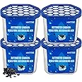 MHTTEC Moisture Absorbers Boxes with Activated Charcoal 4 Pack 245g Dehumidifiers for Closet Bathroom Basement Bedroom Disposable Desiccant for Car Moisture Absorbers for Home