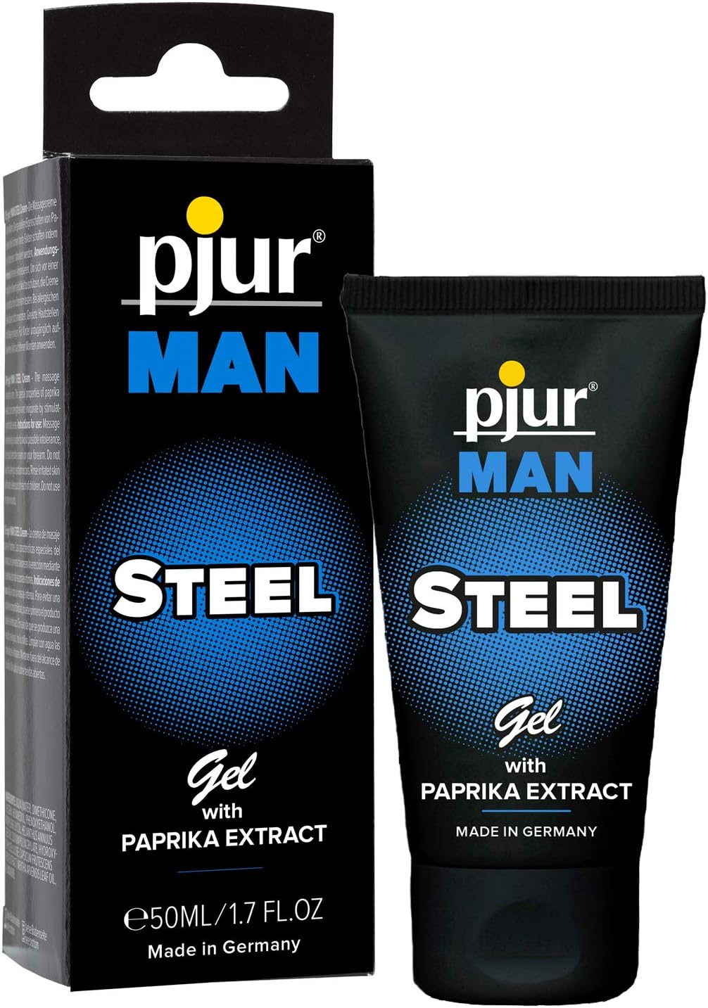 pjur Man Steel Gel - Erection Cream with Paprika and Menthol - for Application on The Penis - regenerates and invigorates Skin (50ml)
