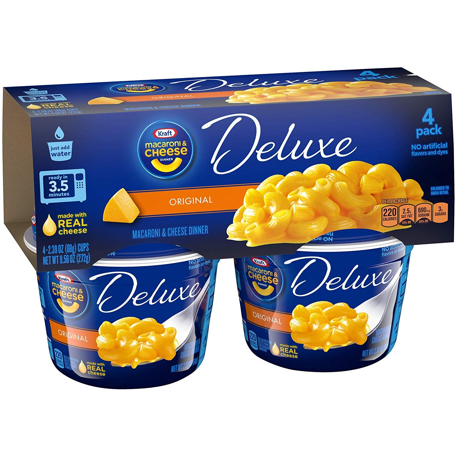 Amazon Com Kraft Deluxe Cheddar Cheese Macaroni And Cheese 4