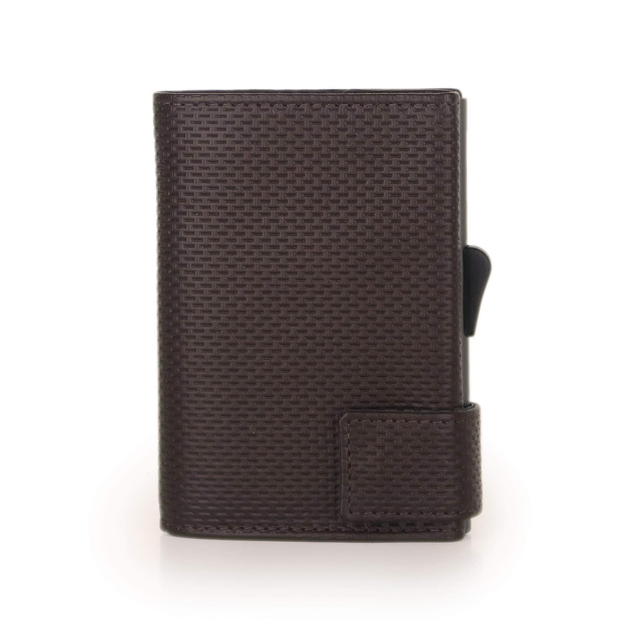 SecWal Card Holder with Coin Compartment Zip (Brown Osaka)
