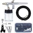 Master Performance S68 Multi-Purpose Precision Dual-Action Siphon Feed Airbrush, 0.35 mm Tip, 3/4 oz Fluid Bottle, Color Cup, 6 Foot Braided Air Hose - User Friendly Set Kit - Auto, Art, Hobby, Cake