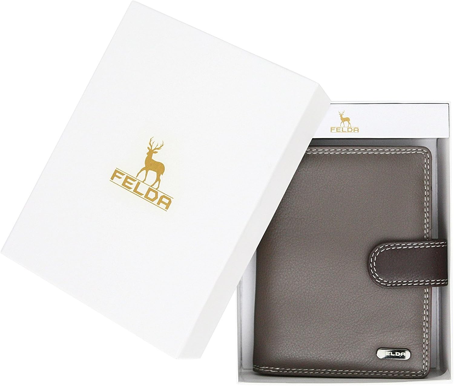 Felda Ladies Genuine Leather Medium Purse - RFID Protection and 9 Card Slots, Mushroom Multi - Image 3