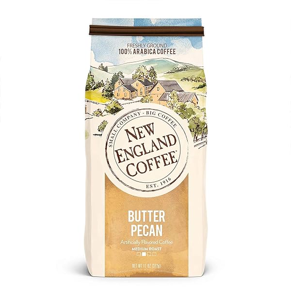 NEW ENGLAND COFFEE BUTTER PECAN GROUND COFFEE, 11 OUNCE