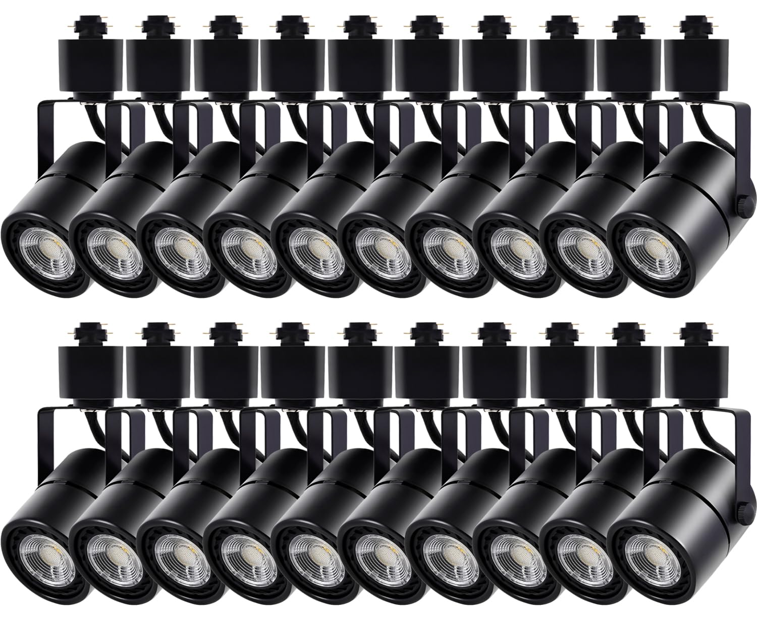 Photo 1 of Motrackcao Track Lighting Heads 6.5W 4000K Cool White Dimmable Bright LED Track Lights Fixtures for Accent Retail Kitchen Artwork,120V Linear Track Light H Type-CRI90+ 24° 500lm - 20 Pack (Black)