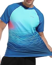 VAYAGER Men's Swim Shirts Rash Guard UPF 50+ Quick