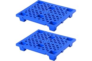 Jeracino Lightweight Plastic Pallets, 2 Pcs Nestable Pallet with Breathable Grids, Waterproof Floor Storage Pad, for Indoor and Outdoor, Garages, Kitchen and Basement
