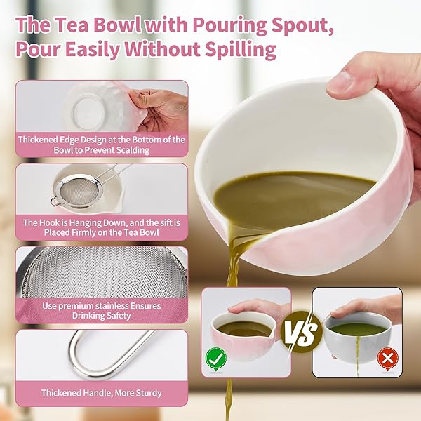 MATCHA WHISK SET,9 PCS JAPANESE MATCHA SET PINK, MATCHA KIT WITH SIFTER, MATCHA TEA CLOTH, MATCHA POWDER CANISTER, ELECTRIC RECHARGEABLE FROTHER(GREEN)